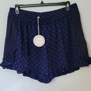NWT Umgee boutique Ruffled Navy Shorts